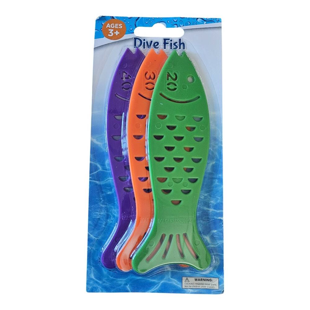 NEW Floating Diving Fish Toys for Pool/Bath Time in Green, Orange, and Purple